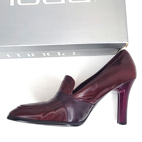 MODA SPANA Leather HIGH Heel Pumps Slip-on Loafer 7M - Picture 9 of 15